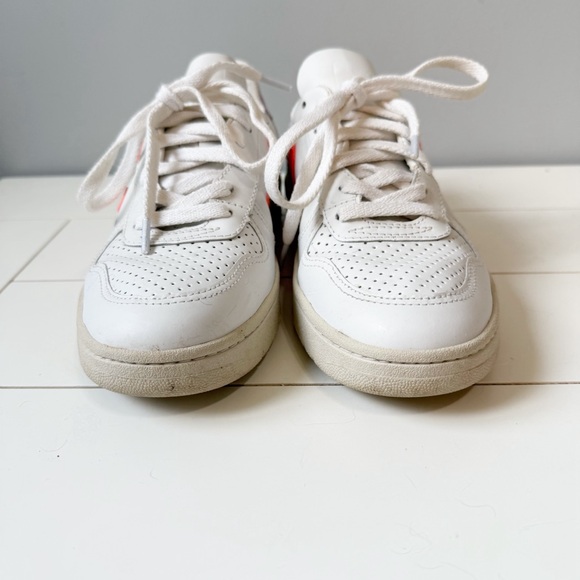 Veja x Madewell V10 Leather Sneakers Lilac with Neon Orange Size EU 37 US 6 - Picture 6 of 10